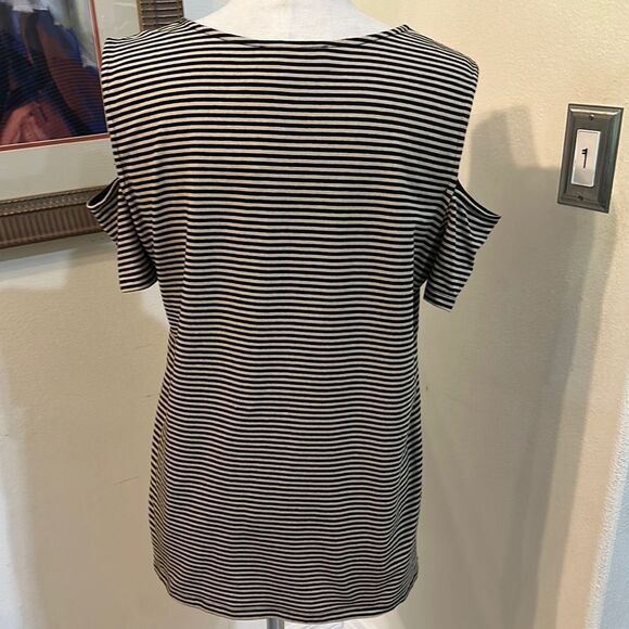 Michael Kors Striped Open Shoulder Women's Top Size XL - Picture 10 of 12